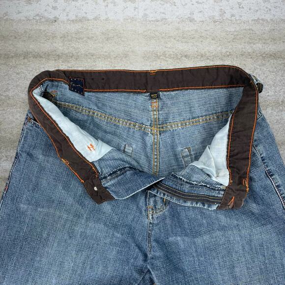 Vintage Skater Wide Leg Jeans Kani Medium Wash Baggy Denim Embroidered Y2K - Picture 4 of 4